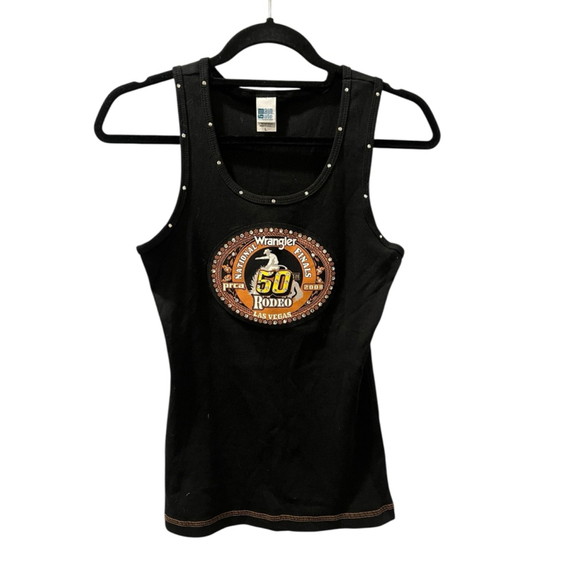 Vintage 2008 Wrangler National Finals PRCA Las Vegas Tank Top Size Large Bling - Picture 2 of 5
